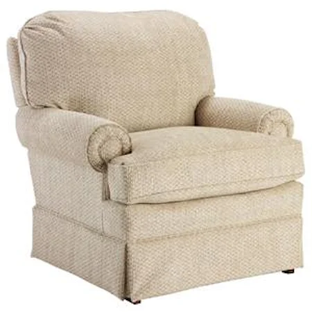 Swivel Glider Club Chair with Welt Cord Trim 